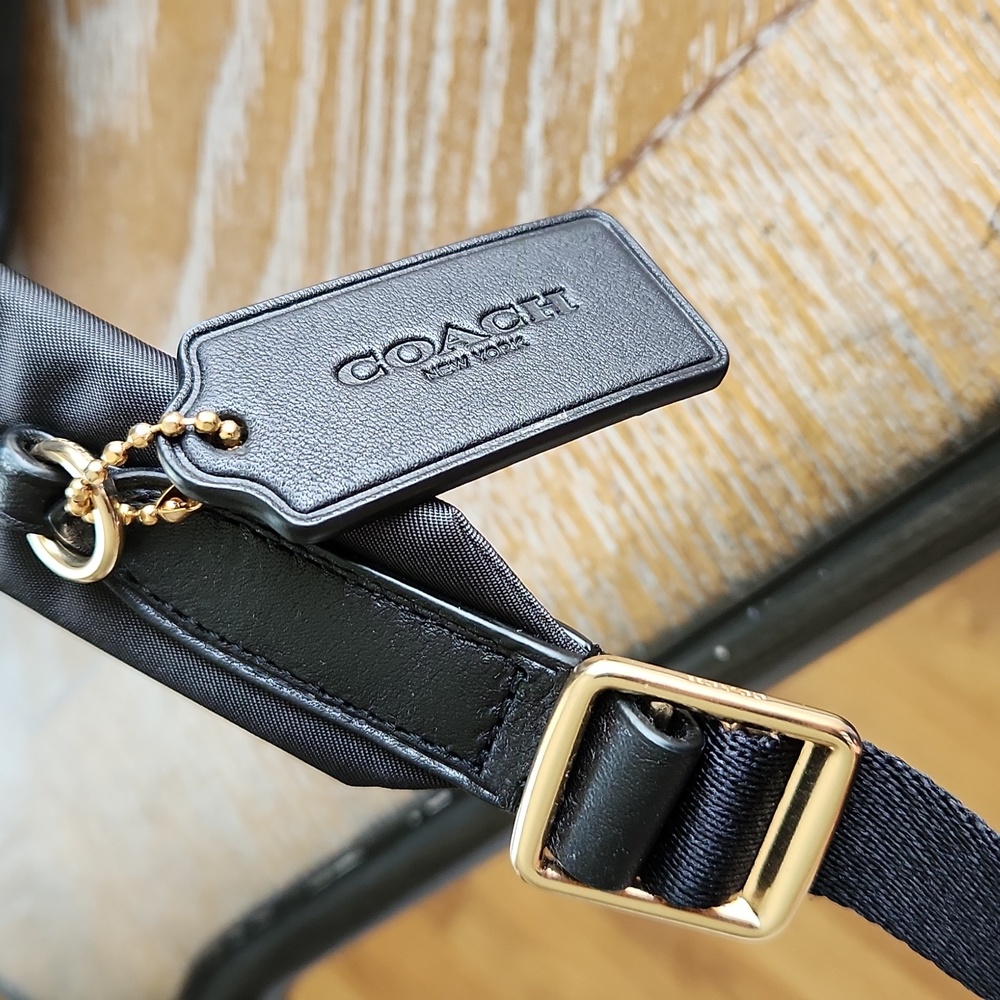 Coach Leather and Canvas Backpack Black & Brown - Picture 5 of 9